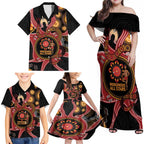 Custom Australia Indigenous Rugby Family Matching Off Shoulder Maxi Dress and Hawaiian Shirt 2024 Aboriginal All Stars