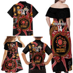Custom Australia Indigenous Rugby Family Matching Off Shoulder Maxi Dress and Hawaiian Shirt 2024 Aboriginal All Stars