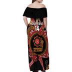 Custom Australia Indigenous Rugby Family Matching Off Shoulder Maxi Dress and Hawaiian Shirt 2024 Aboriginal All Stars