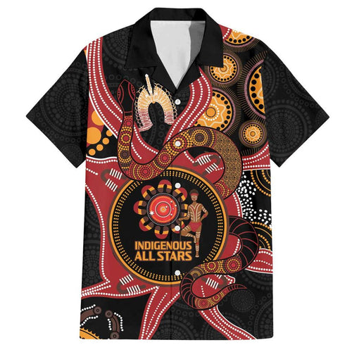 Custom Australia Indigenous Rugby Family Matching Off Shoulder Short Dress and Hawaiian Shirt 2024 Aboriginal All Stars