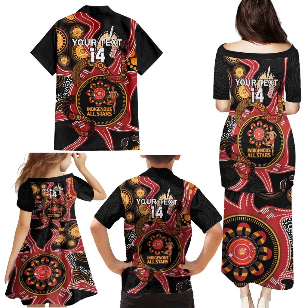 Custom Australia Indigenous Rugby Family Matching Puletasi and Hawaiian Shirt 2024 Aboriginal All Stars