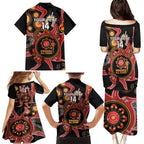 Custom Australia Indigenous Rugby Family Matching Puletasi and Hawaiian Shirt 2024 Aboriginal All Stars