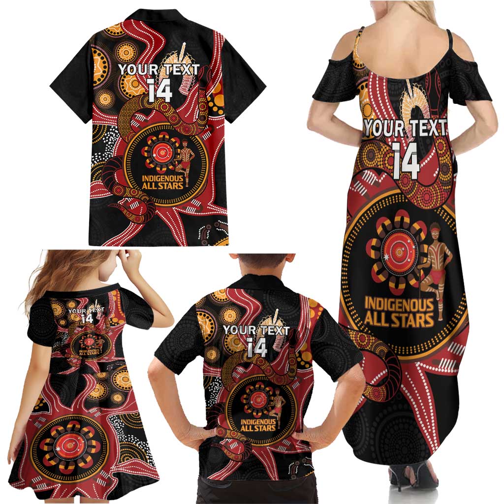 Custom Australia Indigenous Rugby Family Matching Summer Maxi Dress and Hawaiian Shirt 2024 Aboriginal All Stars