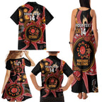 Custom Australia Indigenous Rugby Family Matching Tank Maxi Dress and Hawaiian Shirt 2024 Aboriginal All Stars