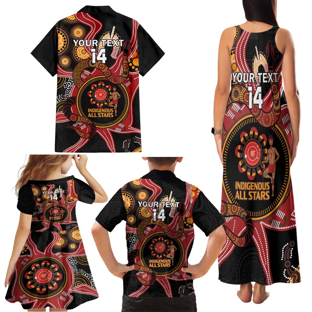 Custom Australia Indigenous Rugby Family Matching Tank Maxi Dress and Hawaiian Shirt 2024 Aboriginal All Stars