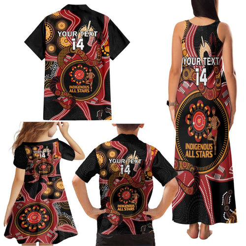 Custom Australia Indigenous Rugby Family Matching Tank Maxi Dress and Hawaiian Shirt 2024 Aboriginal All Stars