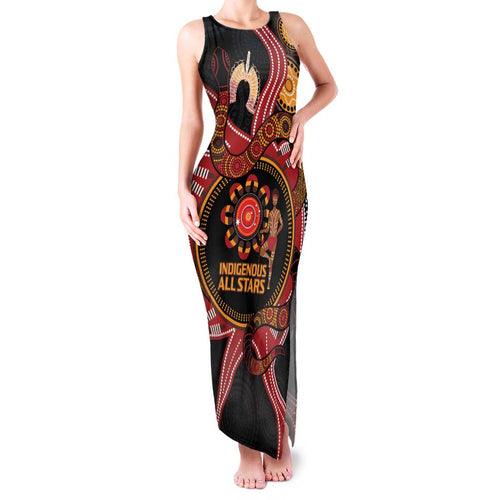 Custom Australia Indigenous Rugby Family Matching Tank Maxi Dress and Hawaiian Shirt 2024 Aboriginal All Stars