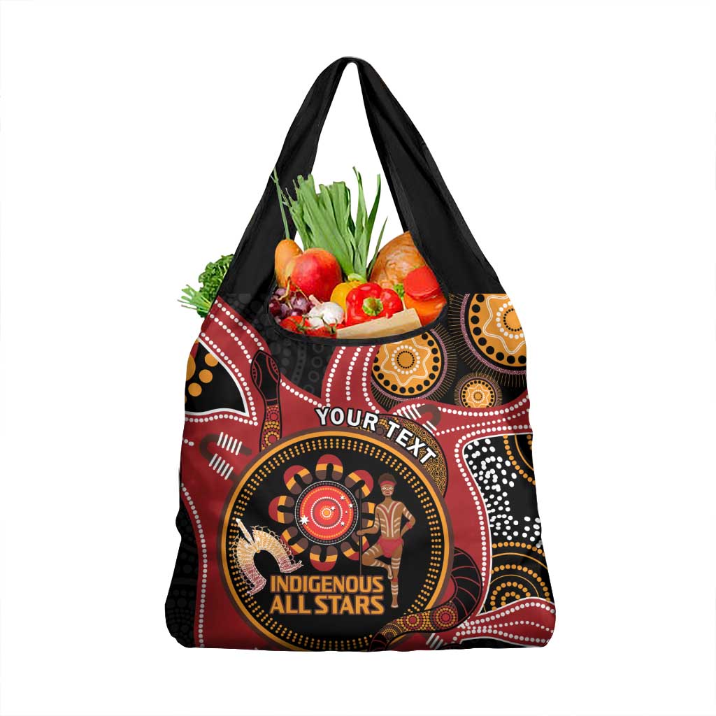 Custom Australia Indigenous Rugby Grocery Bag Aboriginal All Stars