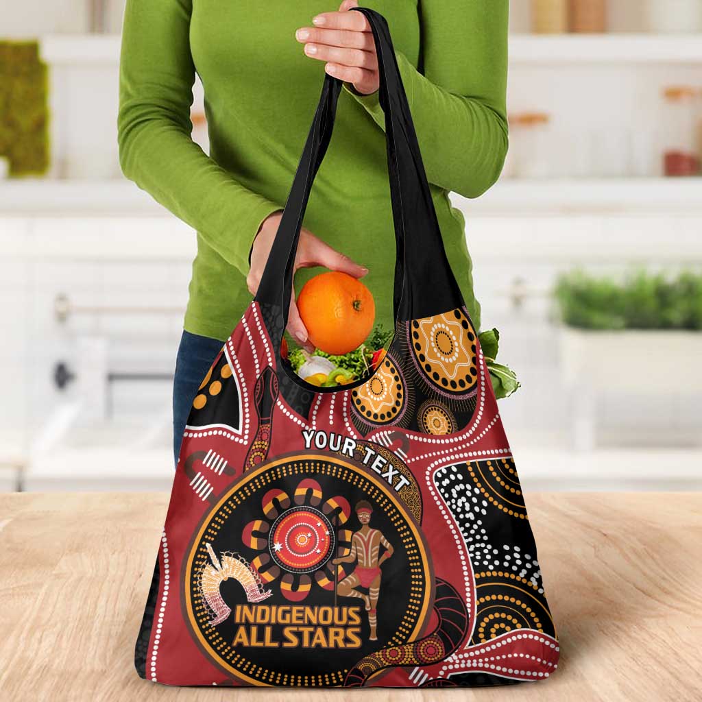 Custom Australia Indigenous Rugby Grocery Bag Aboriginal All Stars