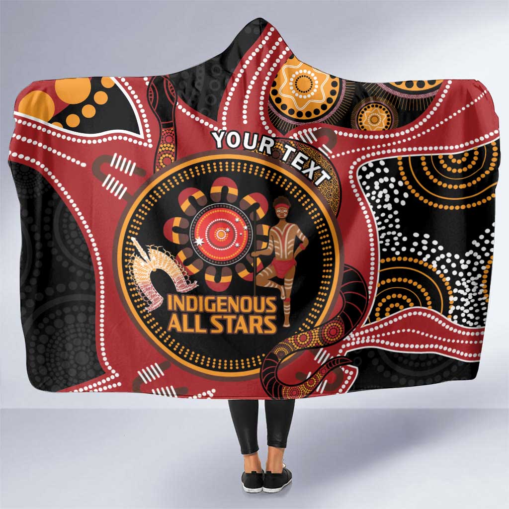 Custom Australia Indigenous Rugby Hooded Blanket 2024 Aboriginal All Stars