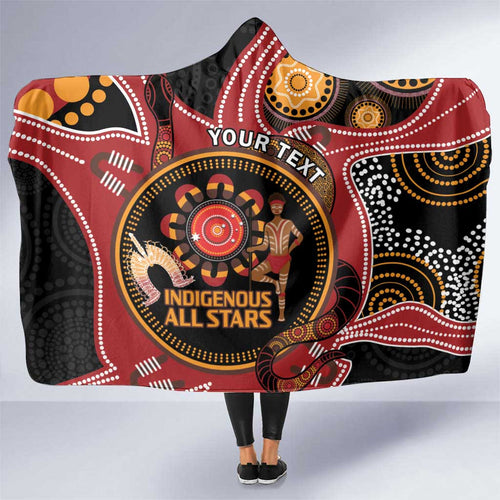 Custom Australia Indigenous Rugby Hooded Blanket 2024 Aboriginal All Stars