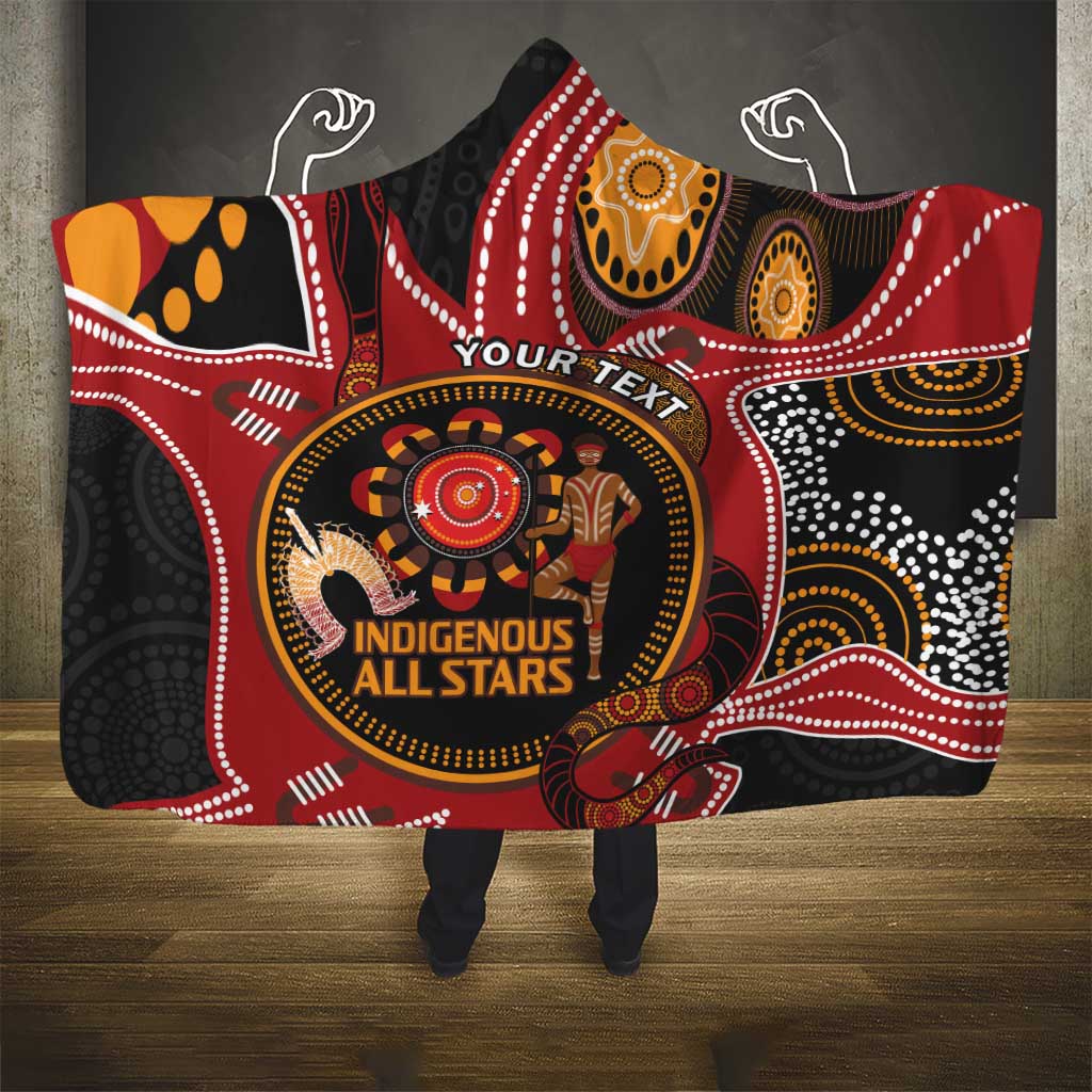 Custom Australia Indigenous Rugby Hooded Blanket 2024 Aboriginal All Stars
