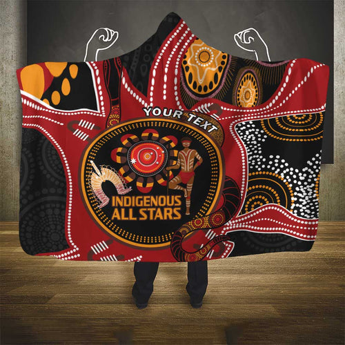 Custom Australia Indigenous Rugby Hooded Blanket 2024 Aboriginal All Stars