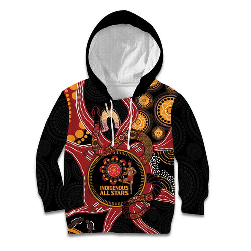 Custom Australia Indigenous Rugby Kid Hoodie 2024 Aboriginal All Stars