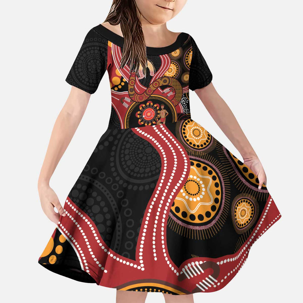 Custom Australia Indigenous Rugby Kid Short Sleeve Dress 2024 Aboriginal All Stars