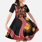 Custom Australia Indigenous Rugby Kid Short Sleeve Dress 2024 Aboriginal All Stars