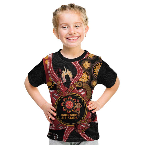Custom Australia Indigenous Rugby Kid T Shirt 2024 Aboriginal All Stars