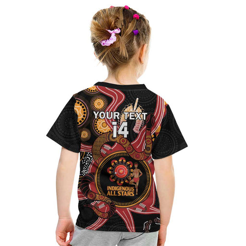 Custom Australia Indigenous Rugby Kid T Shirt 2024 Aboriginal All Stars