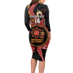 Custom Australia Indigenous Rugby Long Sleeve Bodycon Dress 2024 Aboriginal All Stars
