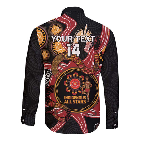 Custom Australia Indigenous Rugby Long Sleeve Button Shirt 2024 Aboriginal All Stars
