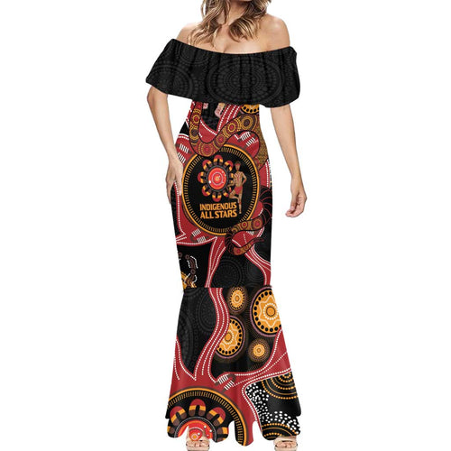 Custom Australia Indigenous Rugby Mermaid Dress 2024 Aboriginal All Stars