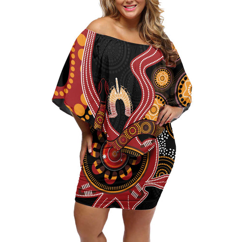 Custom Australia Indigenous Rugby Off Shoulder Short Dress 2024 Aboriginal All Stars