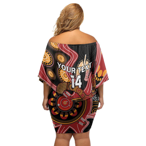 Custom Australia Indigenous Rugby Off Shoulder Short Dress 2024 Aboriginal All Stars