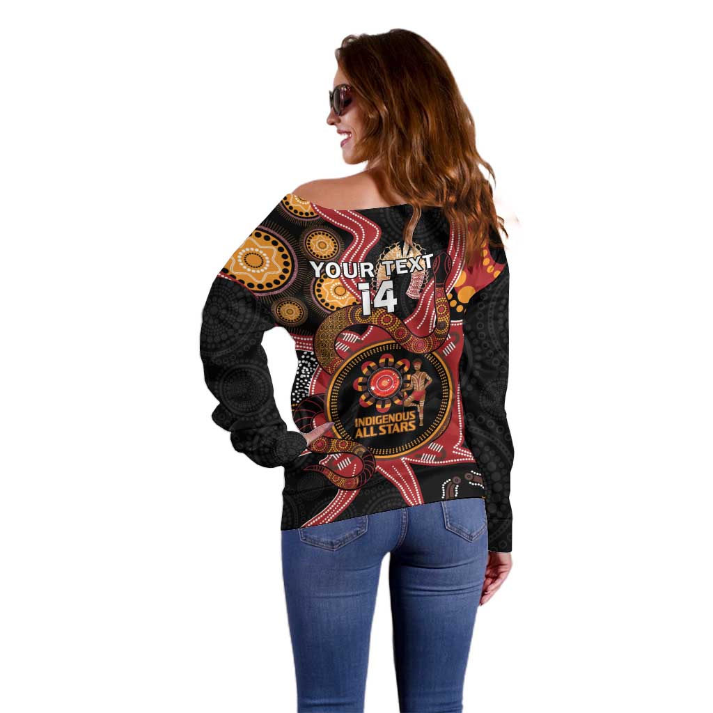 Custom Australia Indigenous Rugby Off Shoulder Sweater 2024 Aboriginal All Stars