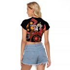 Custom Australia Indigenous Rugby Raglan Cropped T Shirt 2024 Aboriginal All Stars
