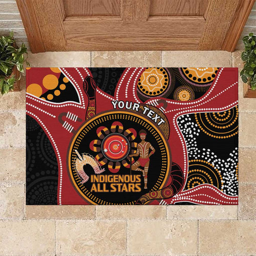 Custom Australia Indigenous Rugby Rubber Doormat 2024 Aboriginal All Stars