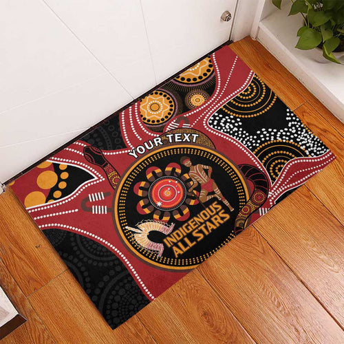 Custom Australia Indigenous Rugby Rubber Doormat 2024 Aboriginal All Stars