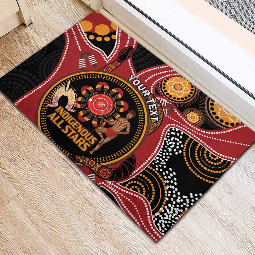 Custom Australia Indigenous Rugby Rubber Doormat 2024 Aboriginal All Stars