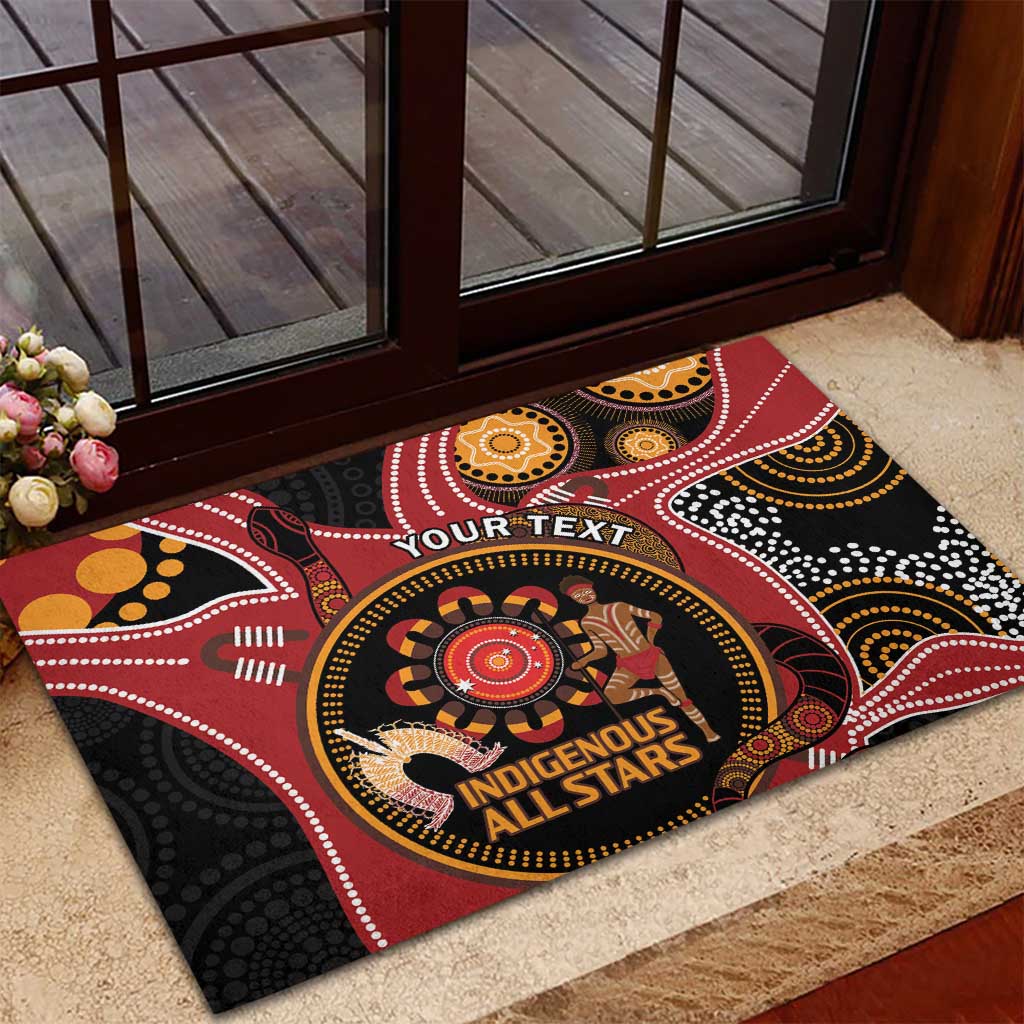Custom Australia Indigenous Rugby Rubber Doormat 2024 Aboriginal All Stars