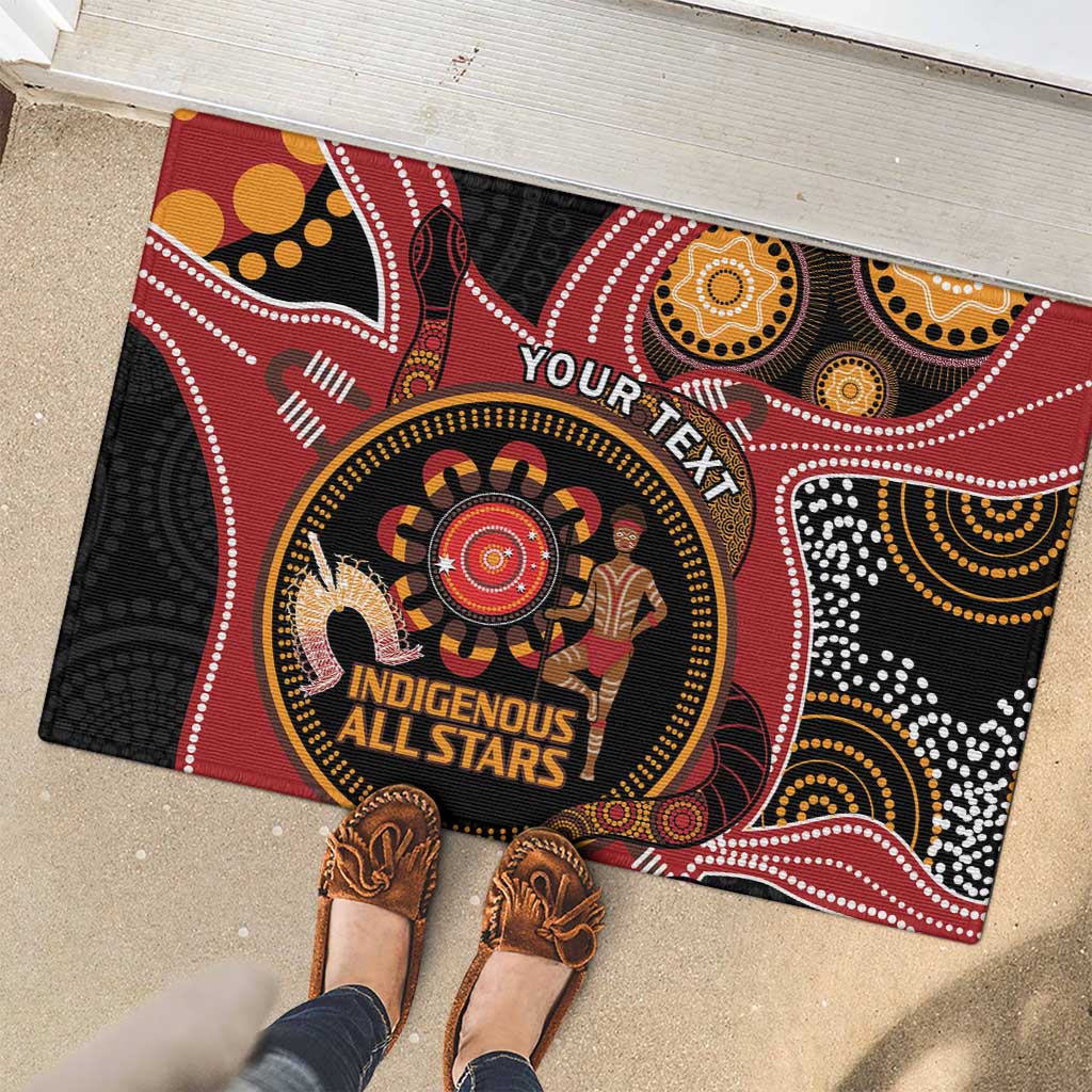 Custom Australia Indigenous Rugby Rubber Doormat 2024 Aboriginal All Stars