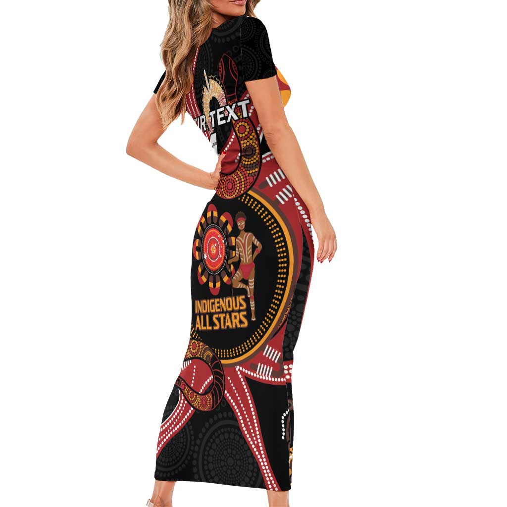 Custom Australia Indigenous Rugby Short Sleeve Bodycon Dress 2024 Aboriginal All Stars