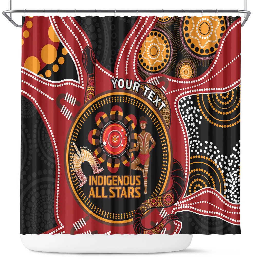 Custom Australia Indigenous Rugby Shower Curtain 2024 Aboriginal All Stars