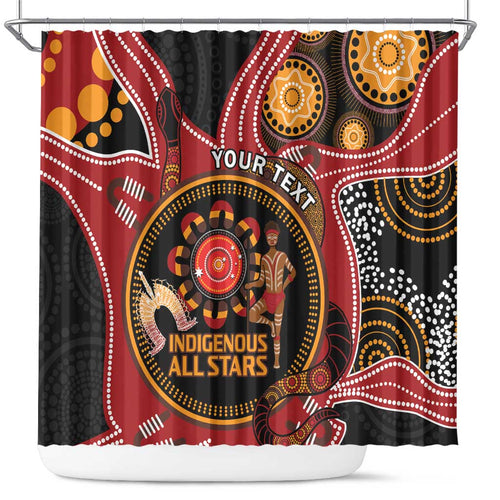 Custom Australia Indigenous Rugby Shower Curtain 2024 Aboriginal All Stars