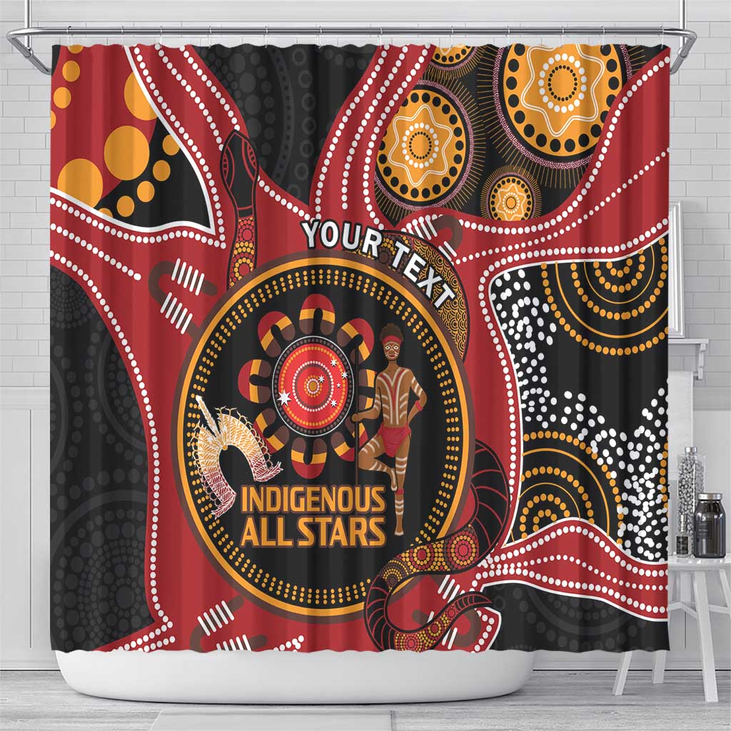 Custom Australia Indigenous Rugby Shower Curtain 2024 Aboriginal All Stars