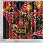 Custom Australia Indigenous Rugby Shower Curtain 2024 Aboriginal All Stars