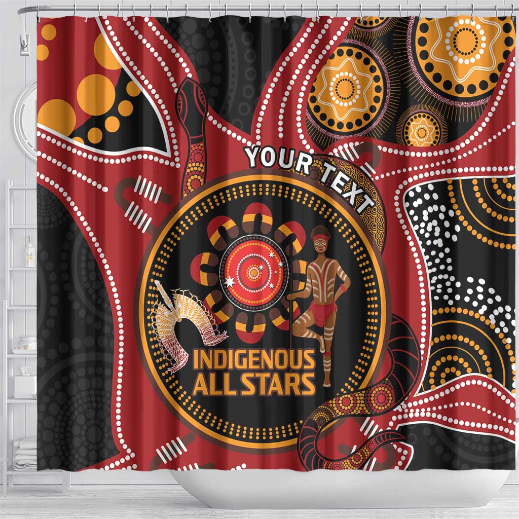 Custom Australia Indigenous Rugby Shower Curtain 2024 Aboriginal All Stars