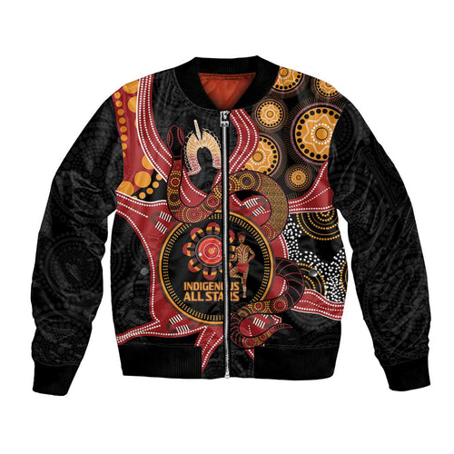 Custom Australia Indigenous Rugby Sleeve Zip Bomber Jacket 2024 Aboriginal All Stars