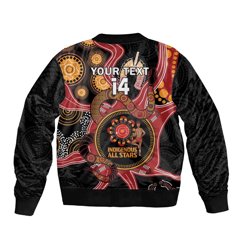 Custom Australia Indigenous Rugby Sleeve Zip Bomber Jacket 2024 Aboriginal All Stars