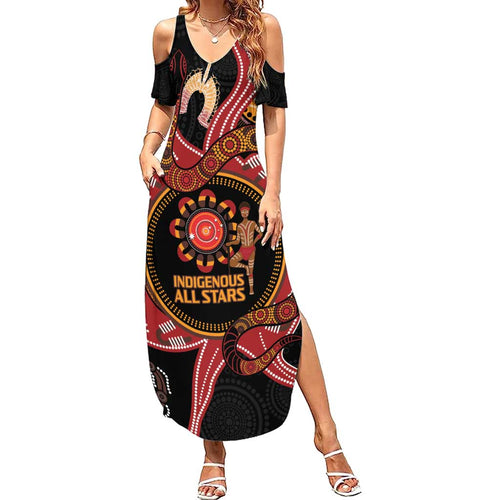 Custom Australia Indigenous Rugby Summer Maxi Dress 2024 Aboriginal All Stars