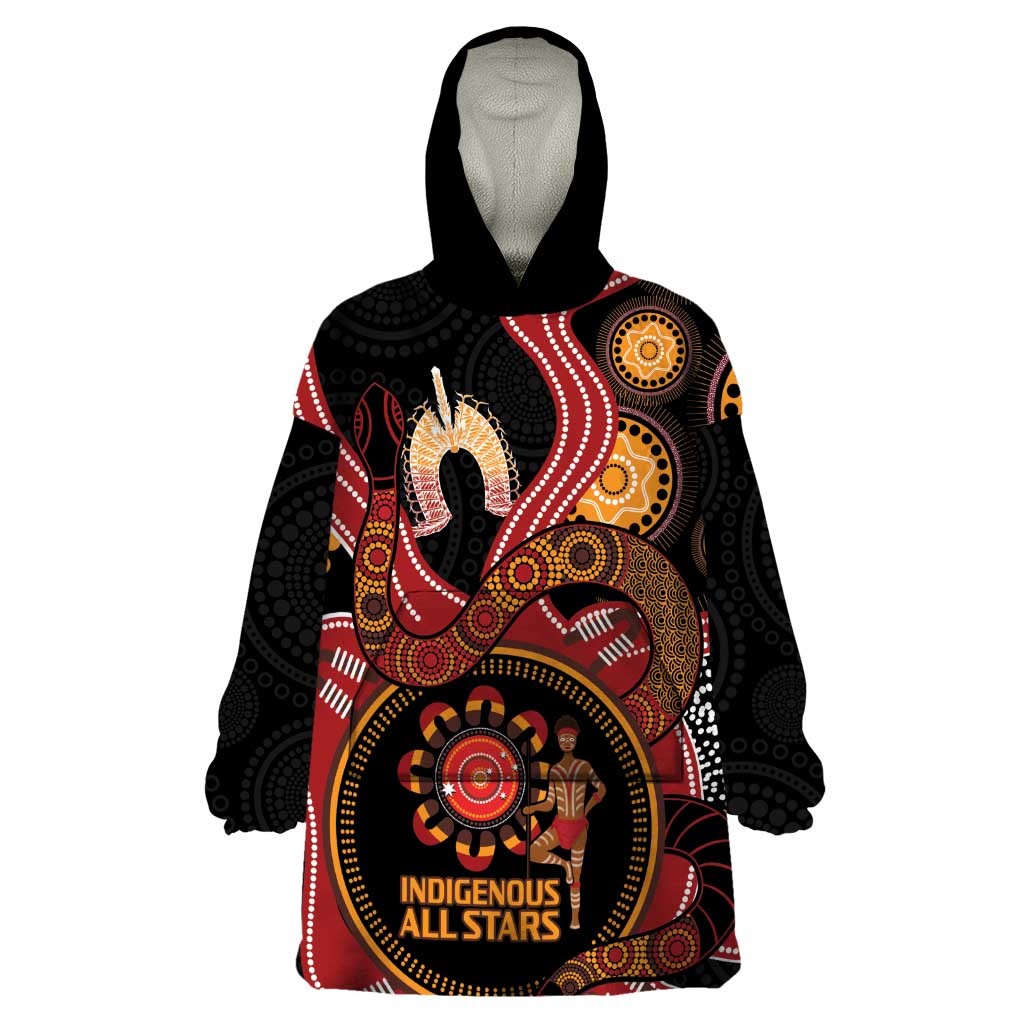 Custom Australia Indigenous Rugby Wearable Blanket Hoodie 2024 Aboriginal All Stars