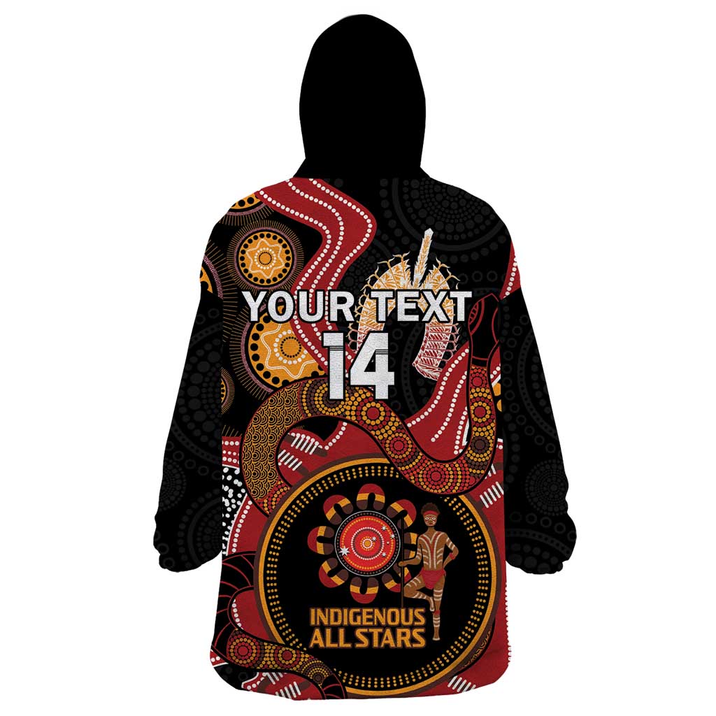 Custom Australia Indigenous Rugby Wearable Blanket Hoodie 2024 Aboriginal All Stars