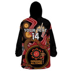 Custom Australia Indigenous Rugby Wearable Blanket Hoodie 2024 Aboriginal All Stars