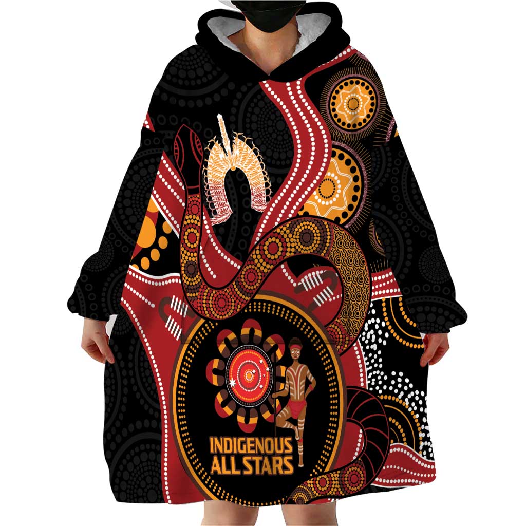 Custom Australia Indigenous Rugby Wearable Blanket Hoodie 2024 Aboriginal All Stars
