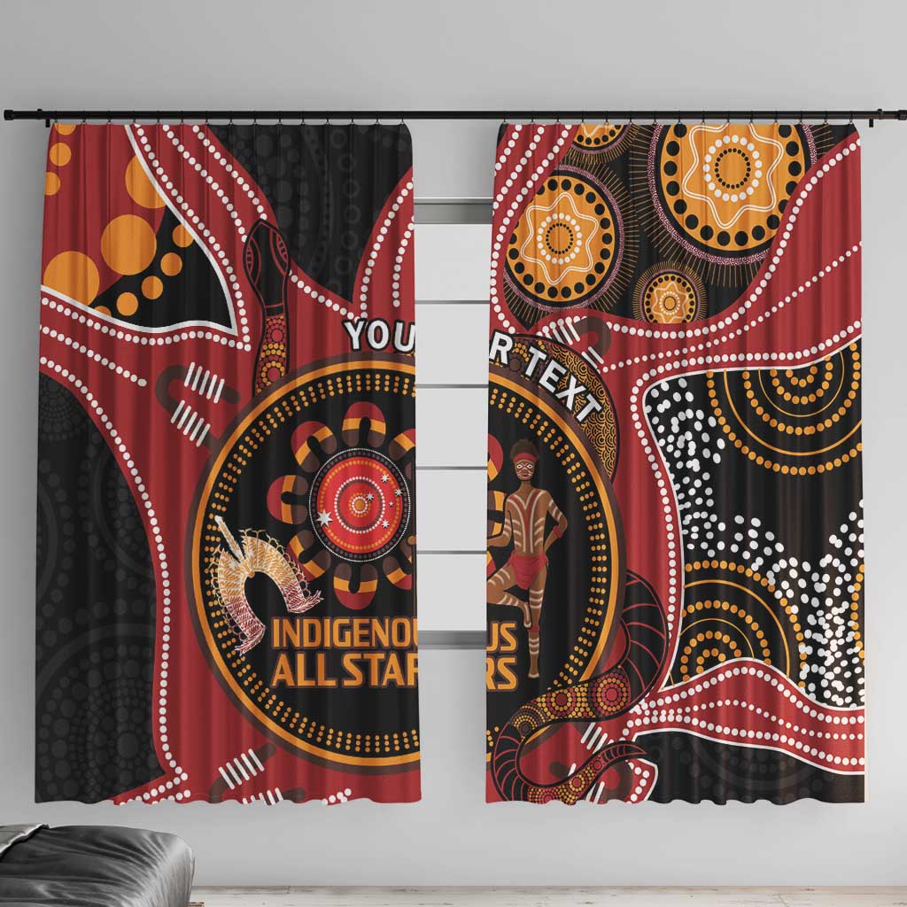 Custom Australia Indigenous Rugby Window Curtain 2024 Aboriginal All Stars
