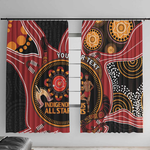 Custom Australia Indigenous Rugby Window Curtain 2024 Aboriginal All Stars