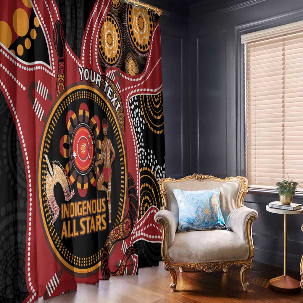 Custom Australia Indigenous Rugby Window Curtain 2024 Aboriginal All Stars